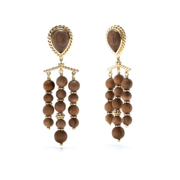 Capucine De Wulf Chandelier Wood Earrings - Picture 1 of 9